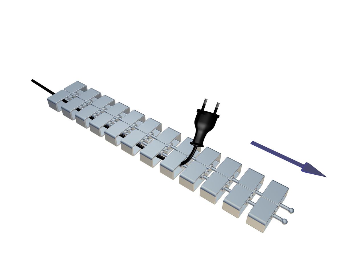 garniture serpentine de câble Cube SL 0.75m noir RAL9005 aimant