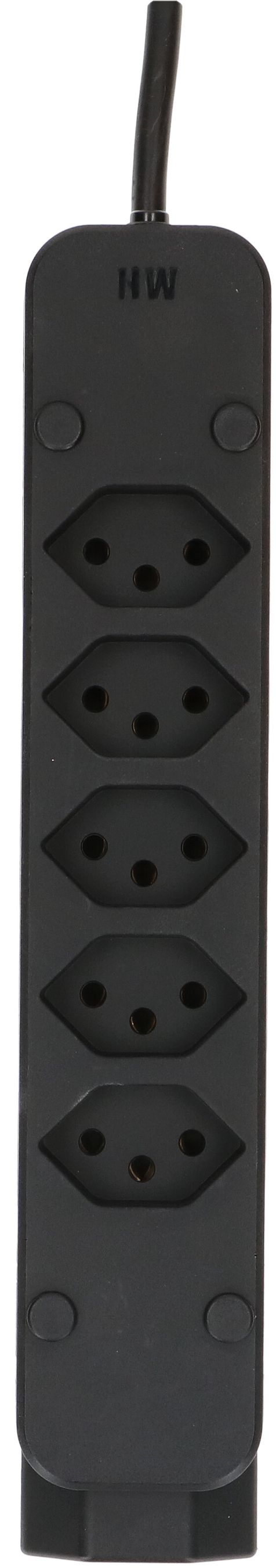 multiprise Swiss Line 5+1x type 13 noir 3m