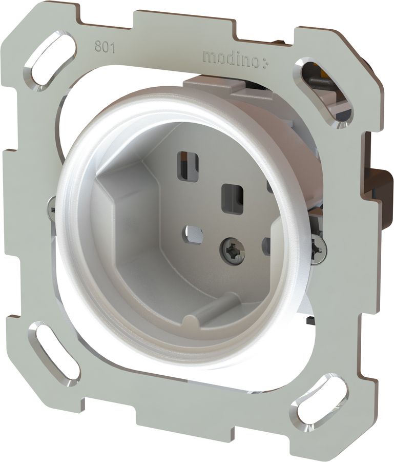 prise 1x type 25 insert avec plaque frontale exo IP55 blanc