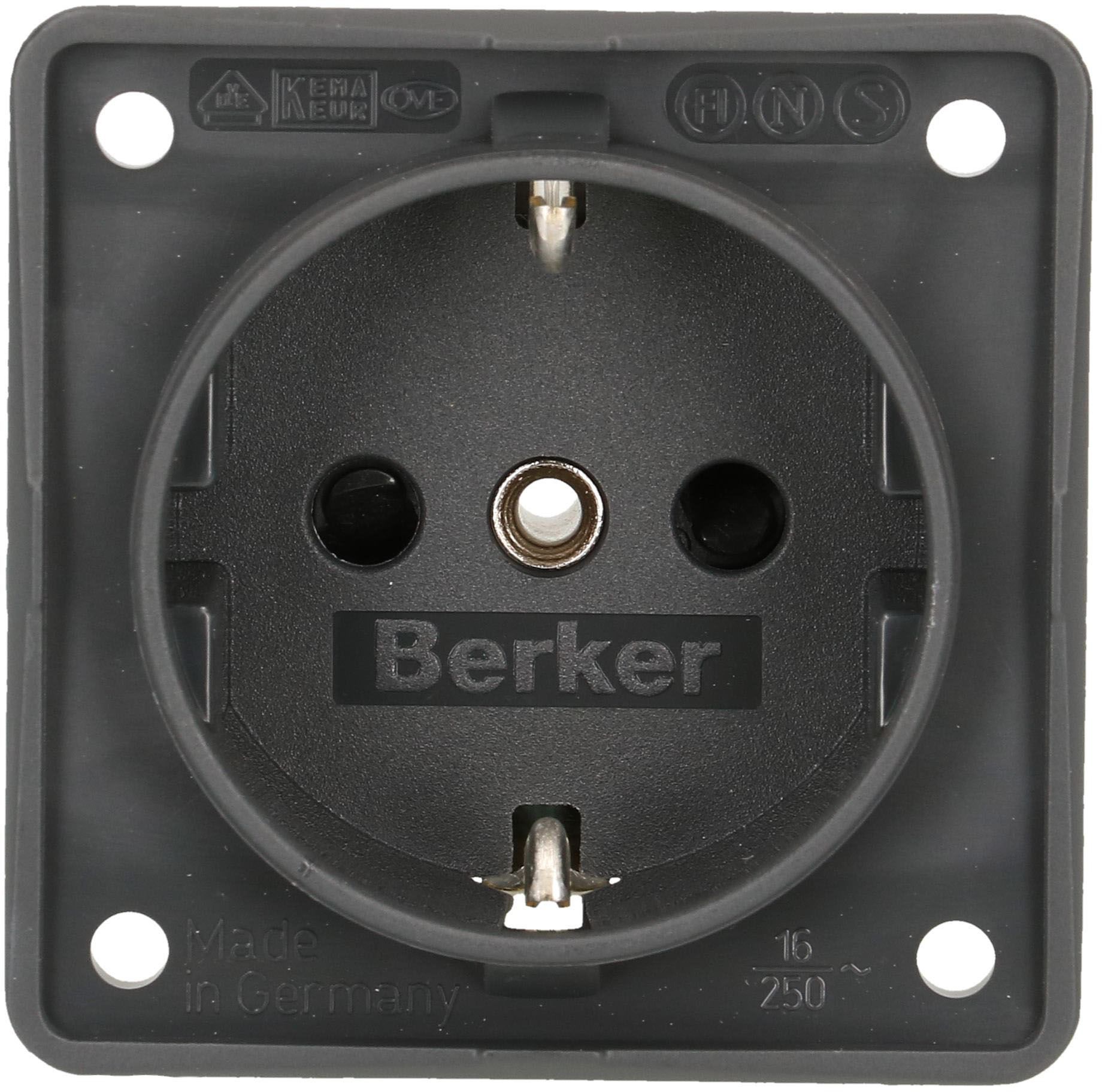 prise 1x Schuko appareil + plaque frontale BS Berker Integro ant.