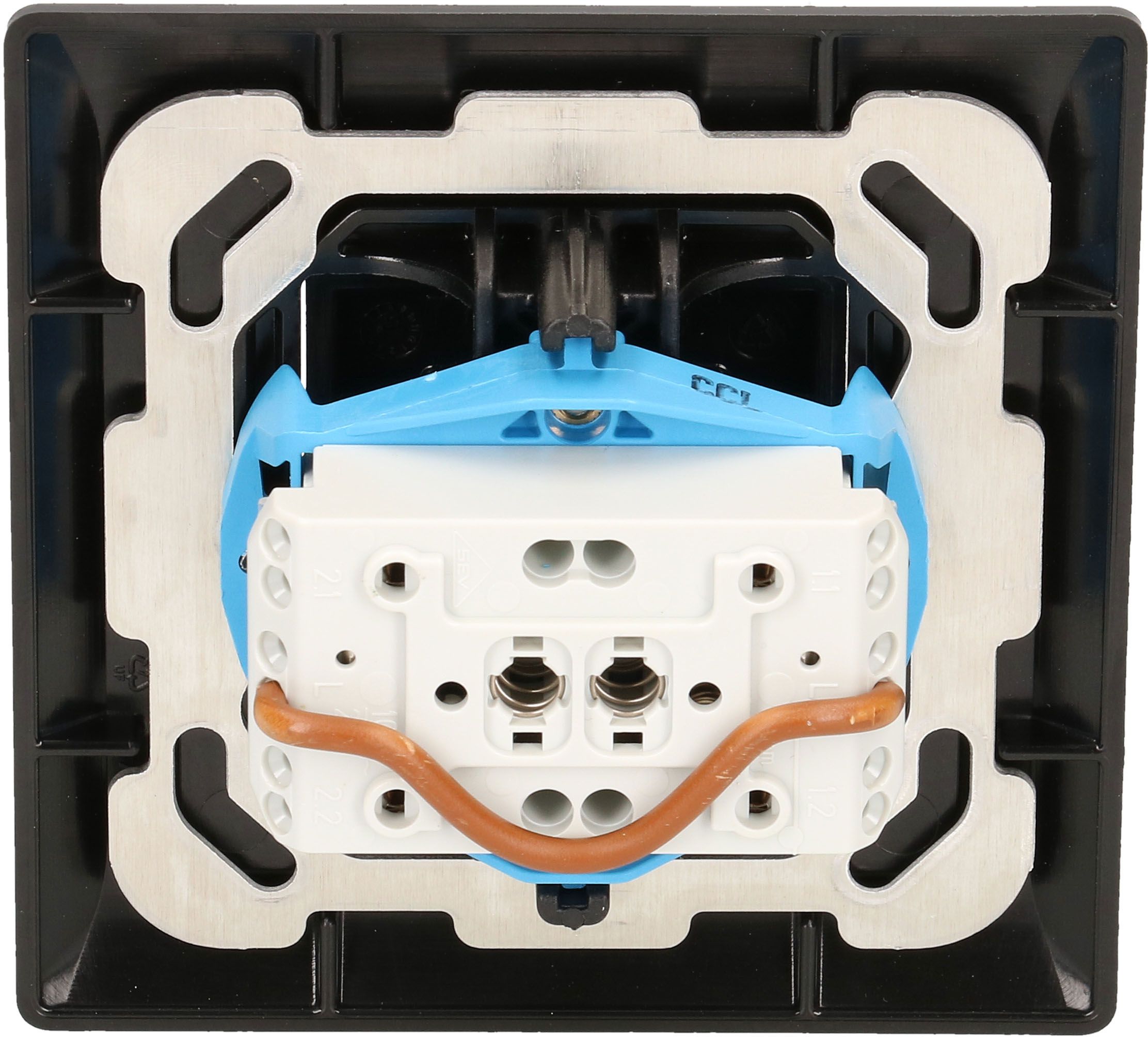 Doppel-Druckschalter Schema3+3 UP Kallysto schwarz