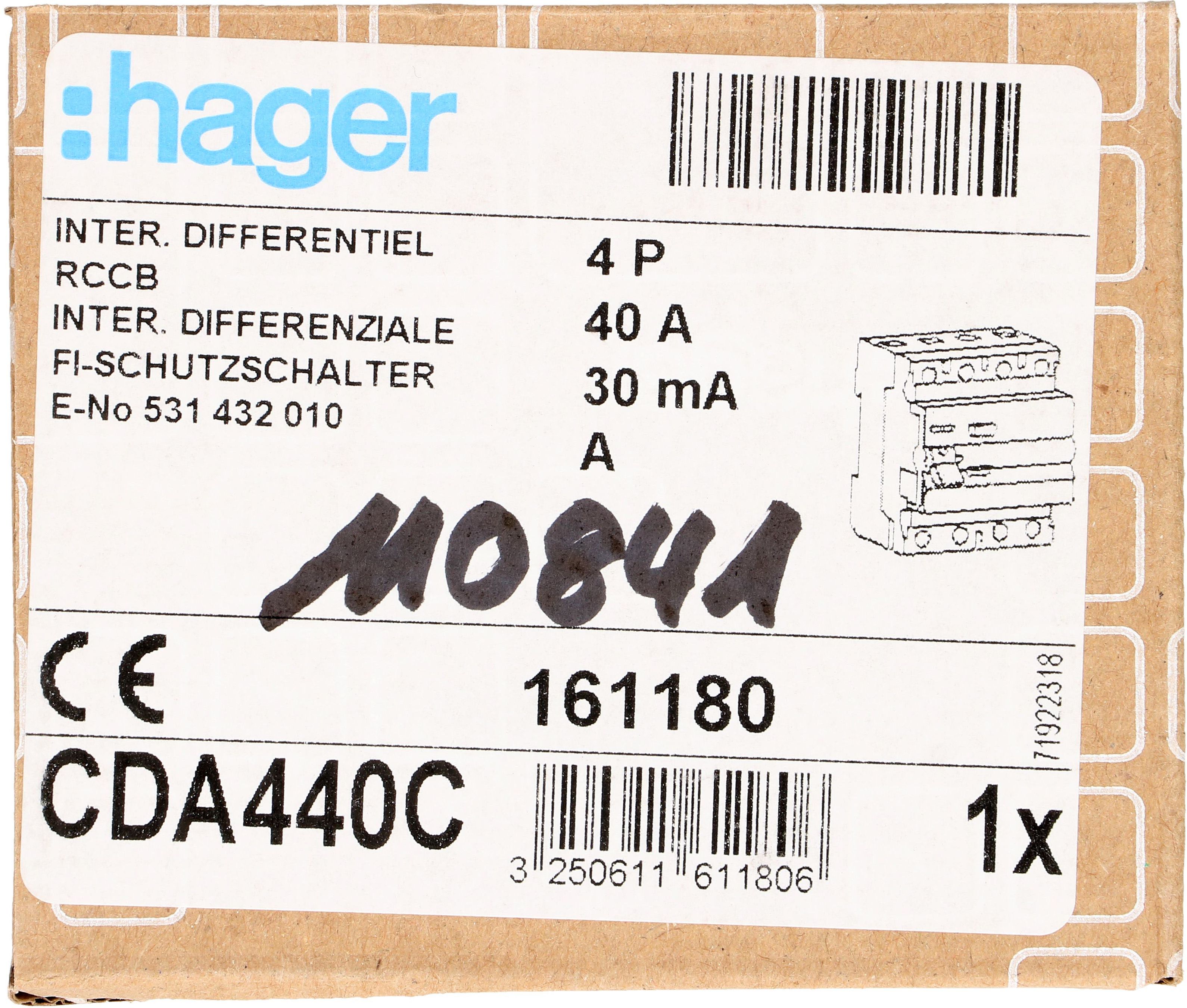 interrupteur différentiel 3P+N 40A 30mA type A 6kA