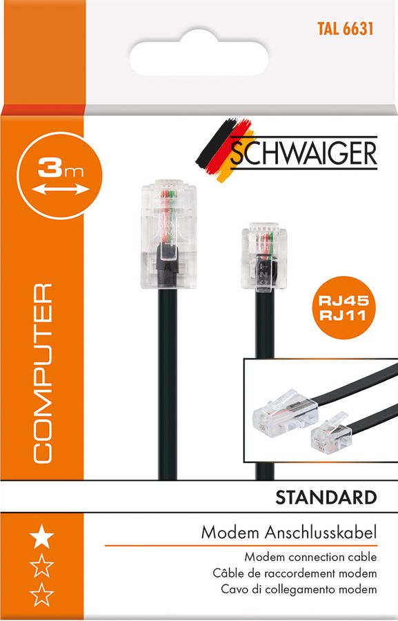 câble de connexion modem 3m noir