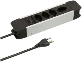 multiprise 4x type 13 noir interrupteur 2m