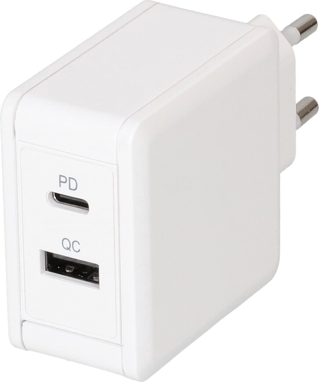 adattatore di ricarica rapida USB 1x USB-C PD 1x USB-A 30W bianco