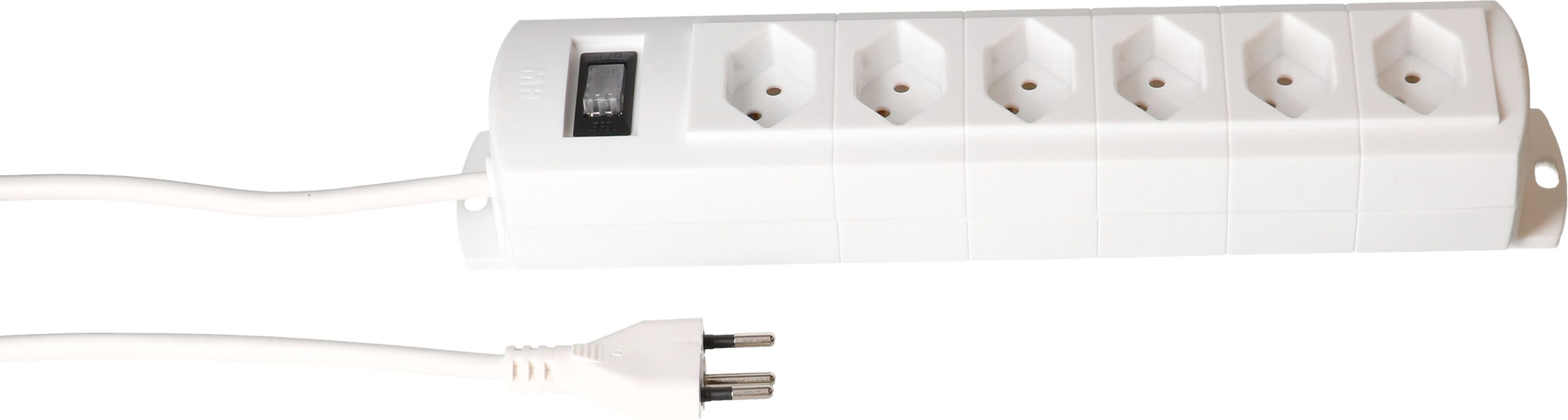 multiprise Prime Line 6x type 13 blanc interrupteur 3m