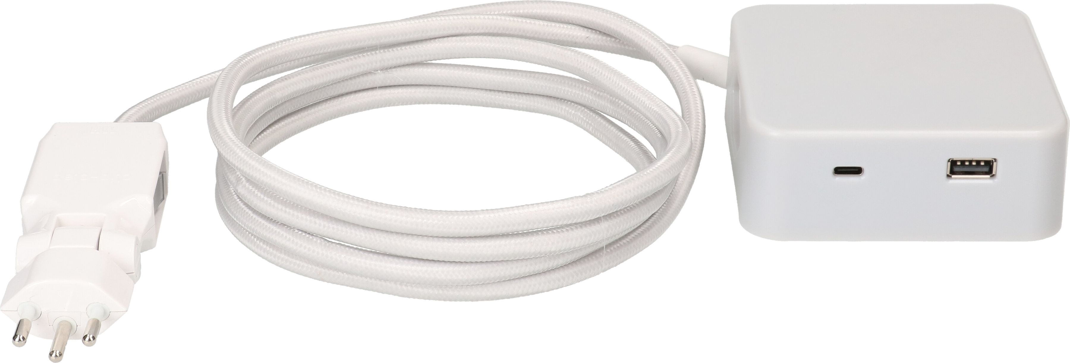 multiprise Cube 3x type 13 gris / blanc USB 2m clip-clap