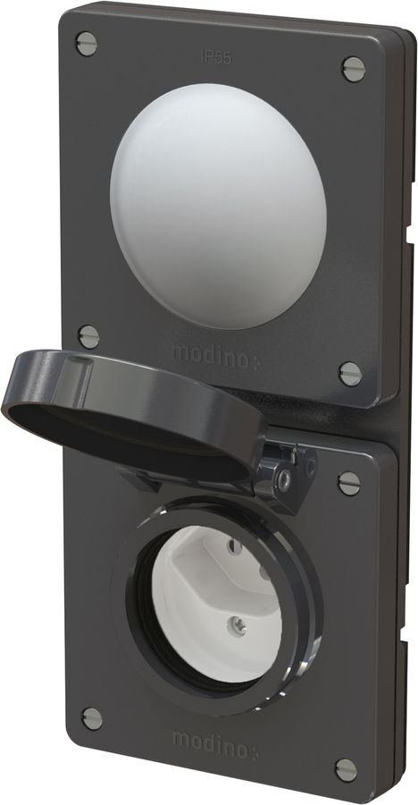 combinaison bouton NO/NF / type 13 ta.2x1 ENC exo IP55 noir