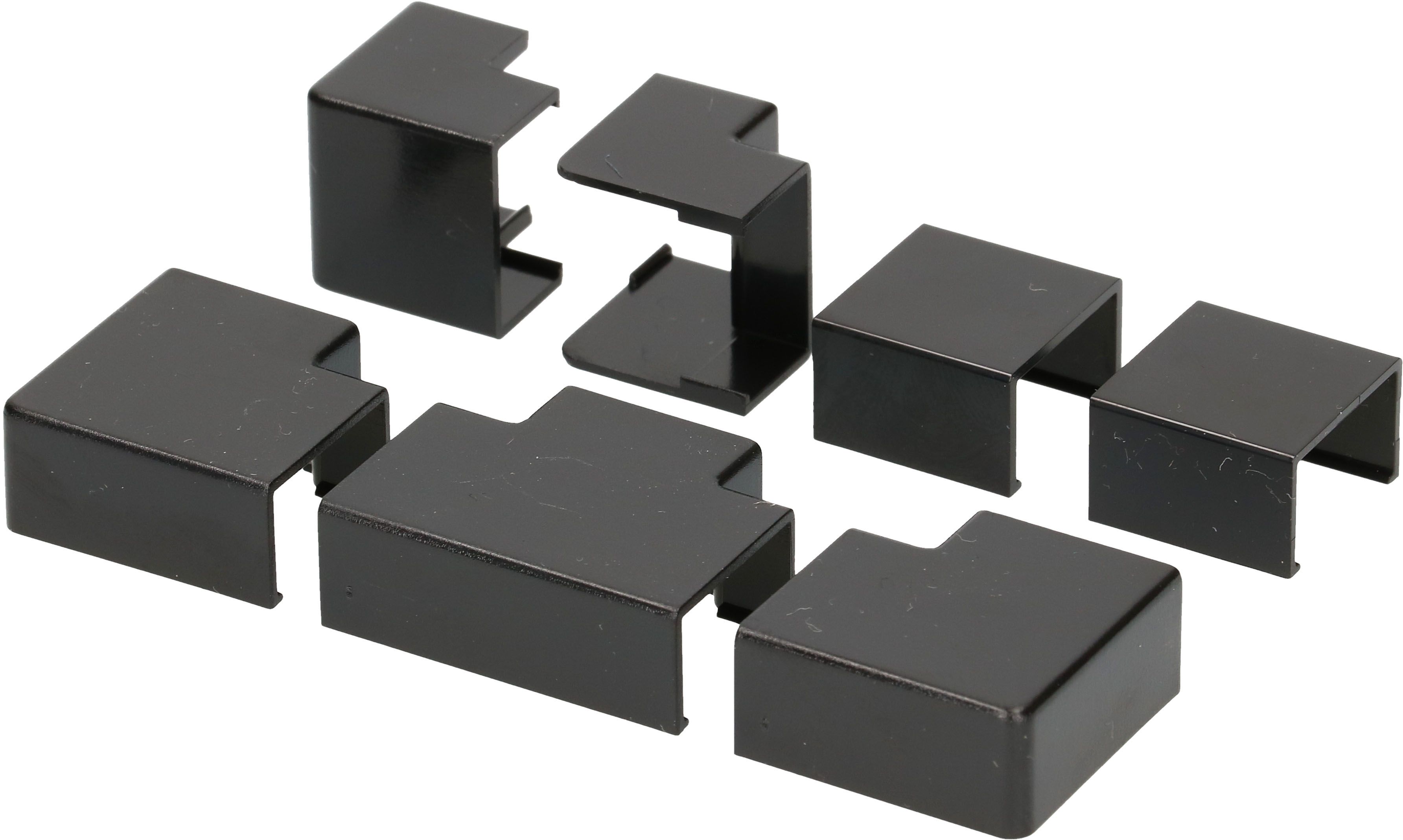 Raccords de goulotte 16x10mm noir assorti 7 pcs.