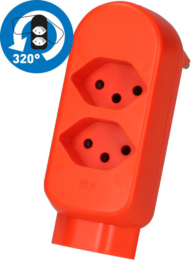 Multi adaptateur ADAPT 2+1x type 13 orange fluo rot. BS