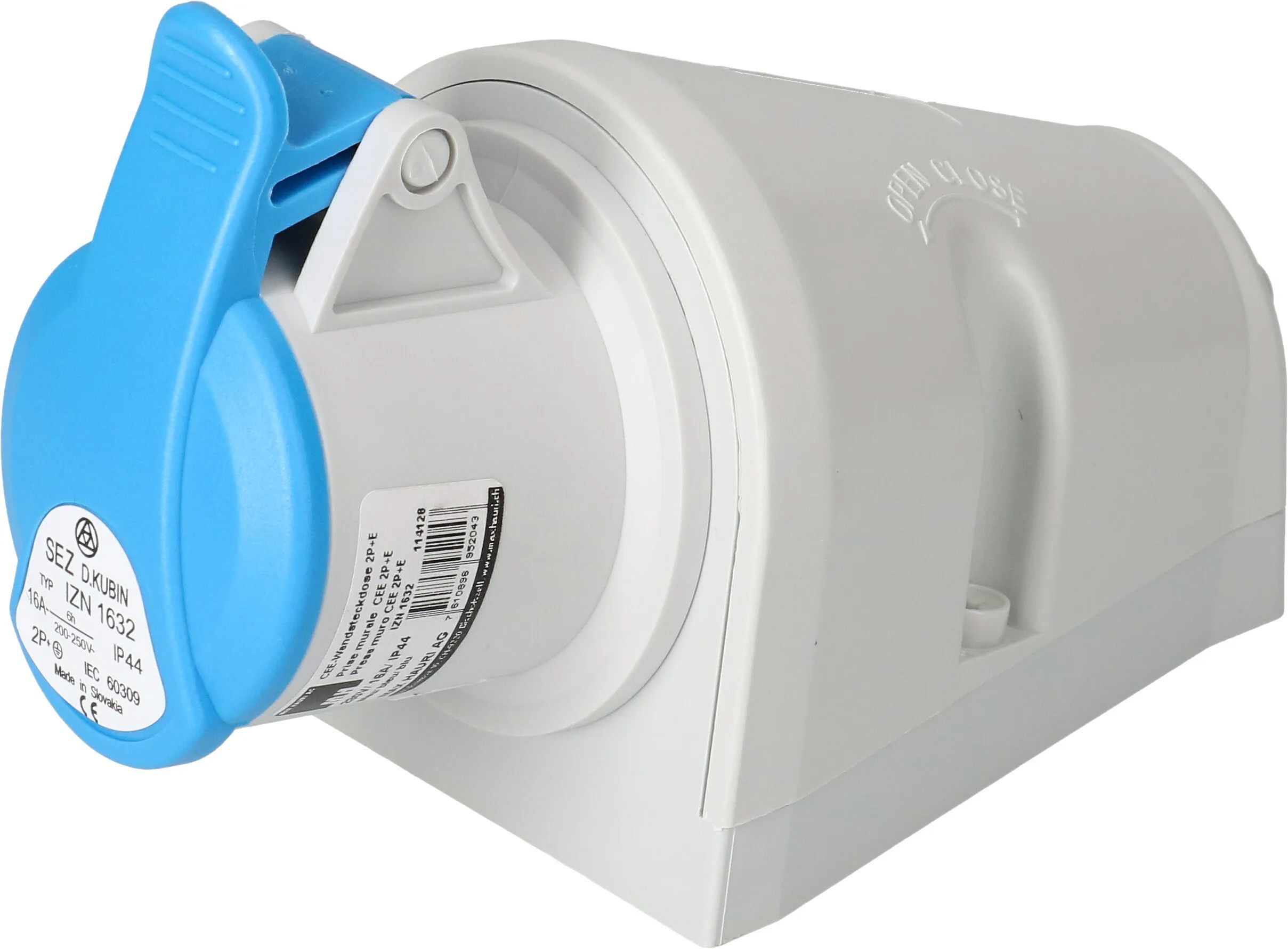 prise murale CEE 2P+E 230V/16A bleu IP44