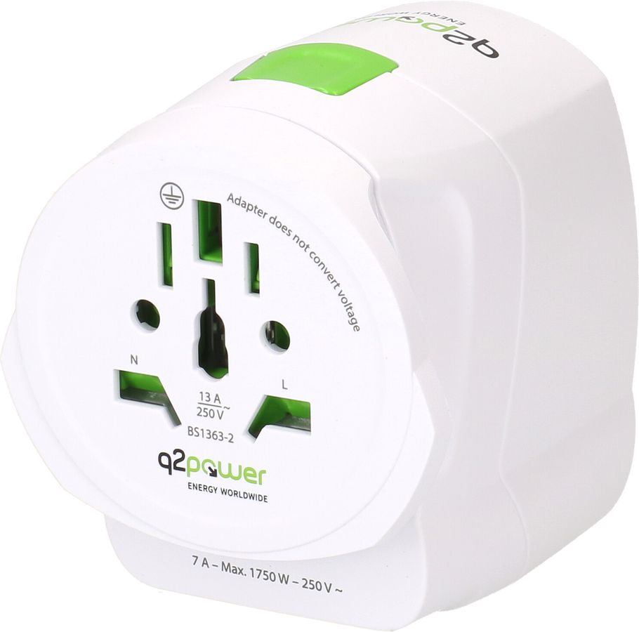 Weltreiseadapter QDAPTER 2-teilig mit USB A/C