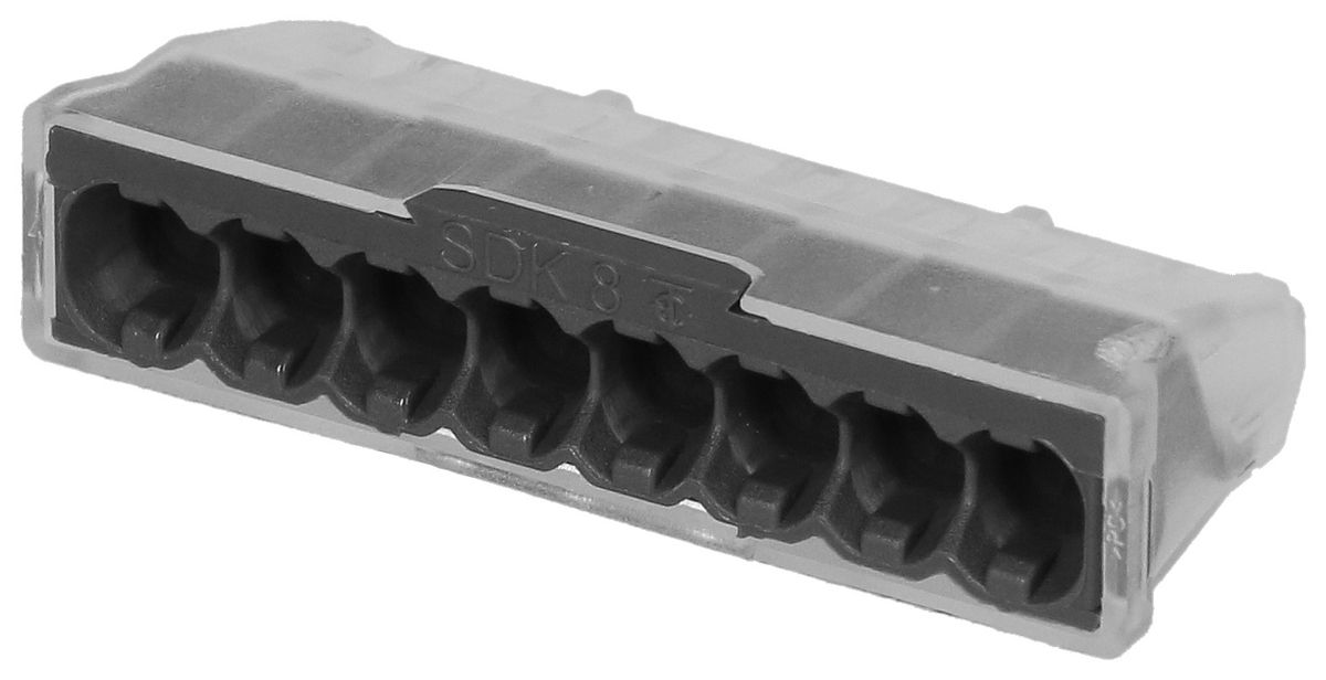 borne de dérivation sans vis 0.5-2.5mm2 8 pôles