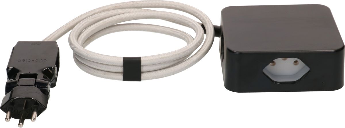 multiprise Cube 4x type 13 noir / gris 2m clip-clap