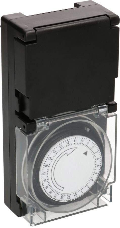 programmateur horaire IP55 24h analogique noir