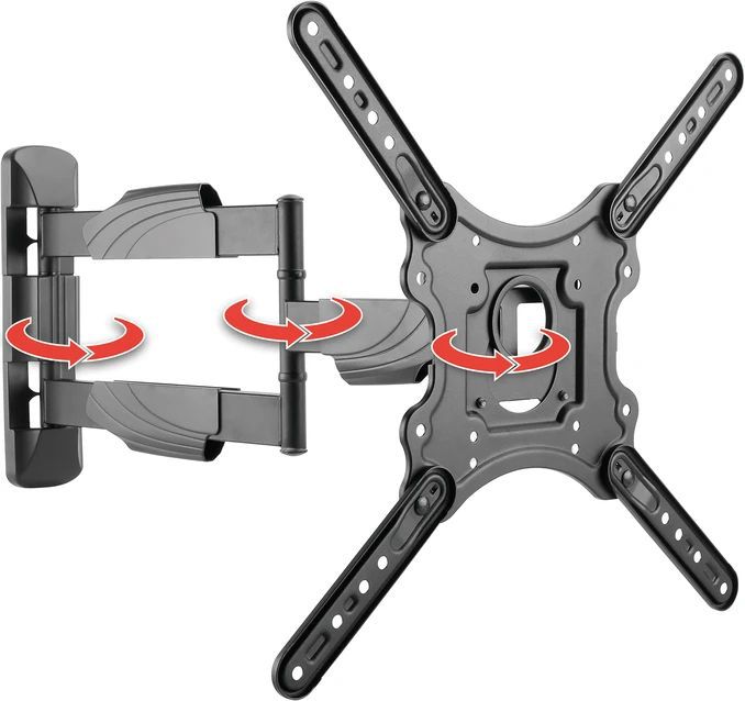 support TV mural MOTION 4 noir jusqu'à 35kg avec 3 articulations