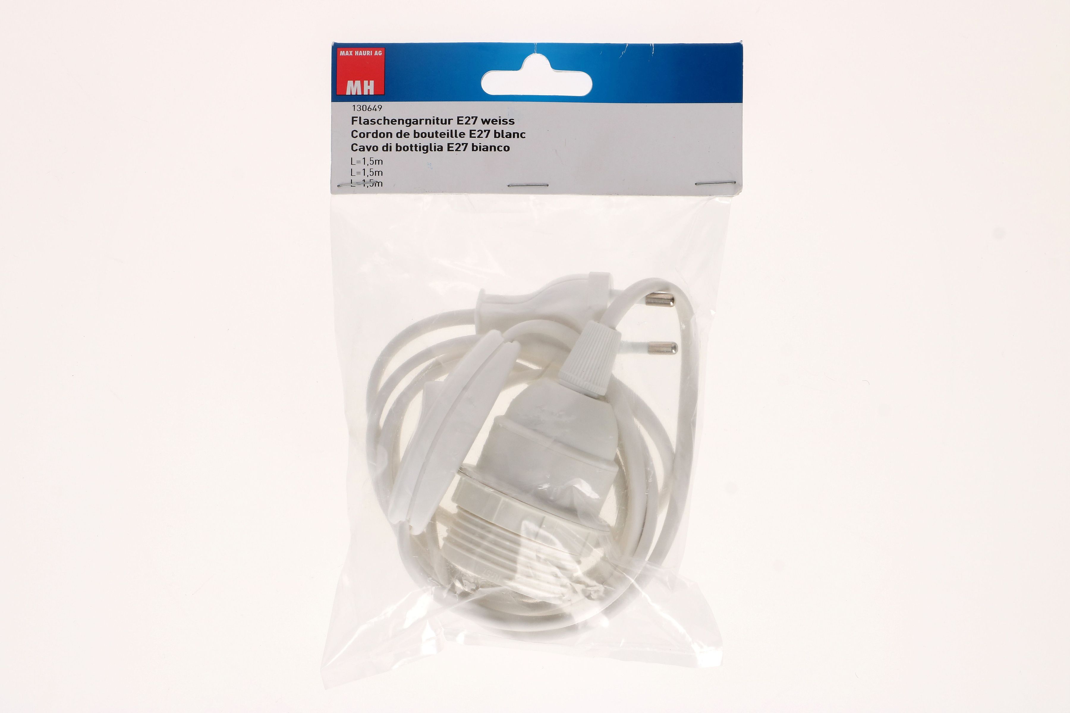 garniture d'éclairage E27 blanc L=1.5m