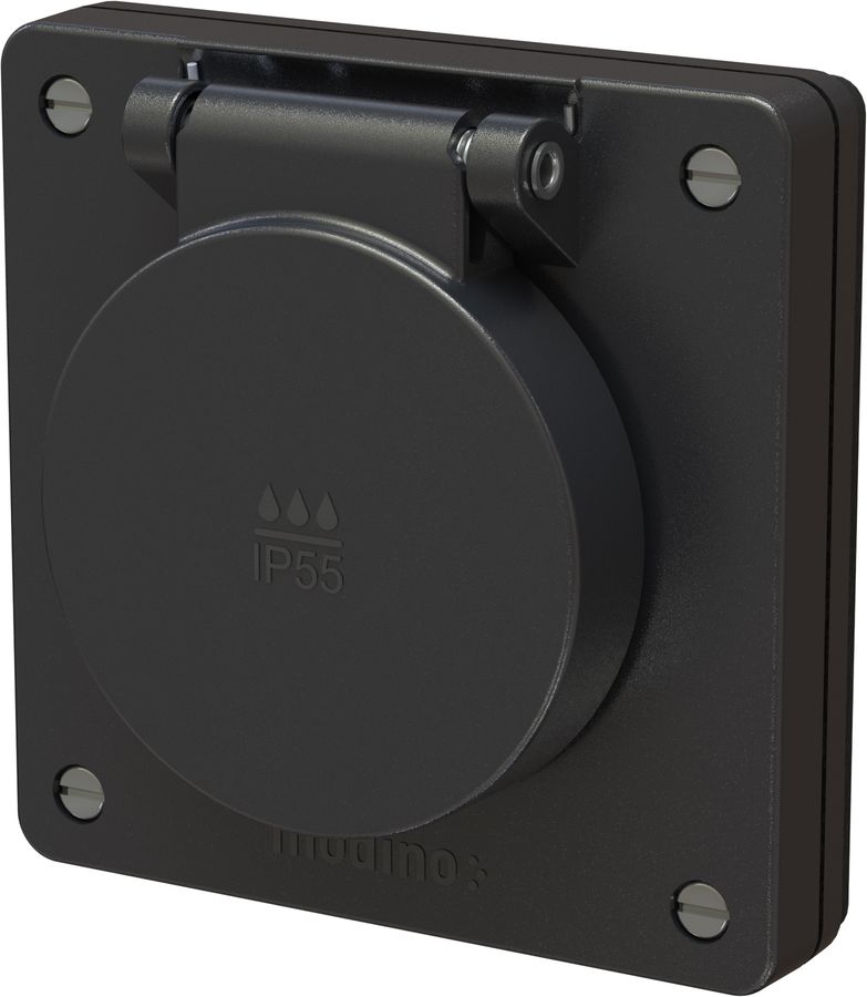 prise 1x type 15 ENC exo IP55 noir