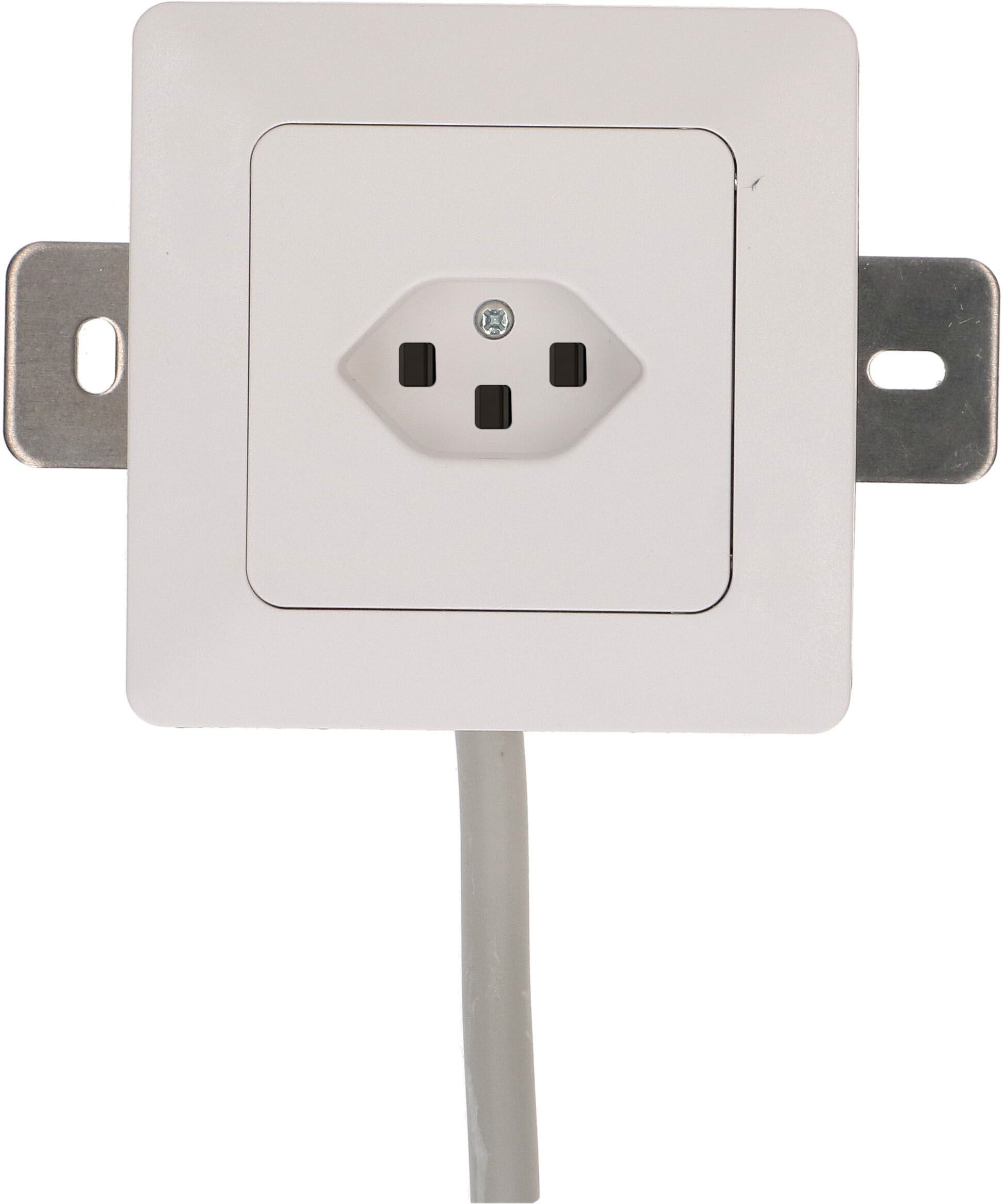 Steckdose 1x Typ 23 AP mit Montagebügel priamos weiss