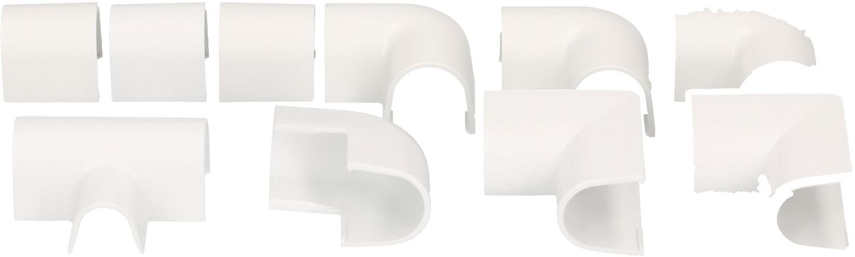 Raccords de goulotte 5mm blanc assorti 10 pcs.