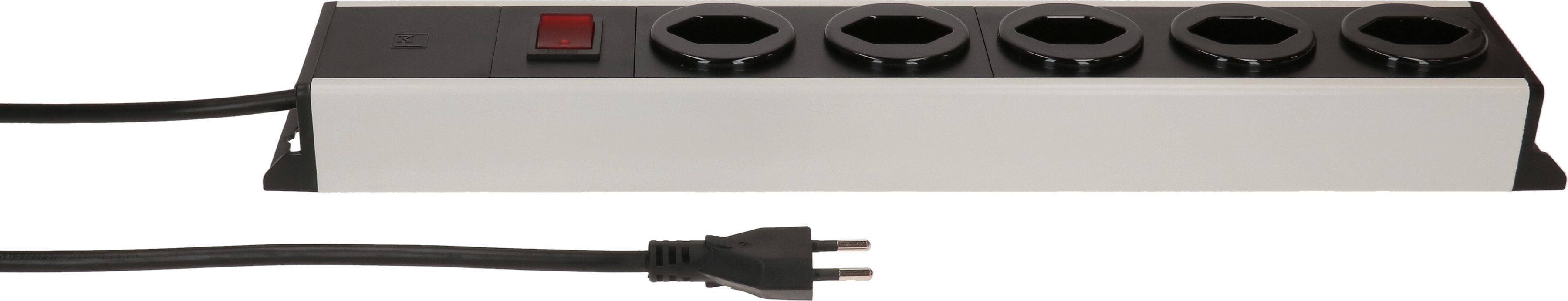 multiprise Power Line 5x type 13 gris/noir interrupteur 1.5m
