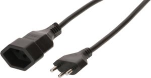 Rallonge TD H05VV-F3G1.0 1.0m noir type 12 / type 13