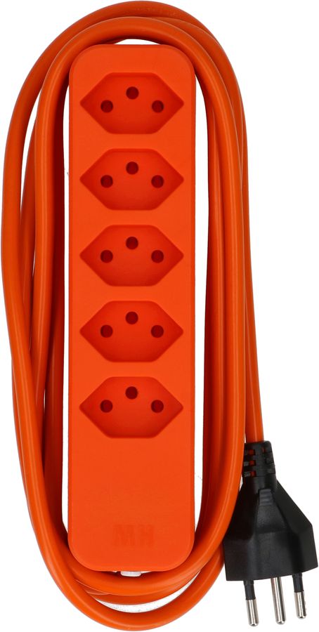 multiprise Swiss Line 5x type 13 orange 2.5m
