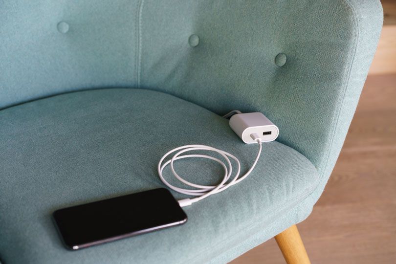 adaptateur de charge USB 1x USB-C 1x USB-A 17.5W 1.5m blanc