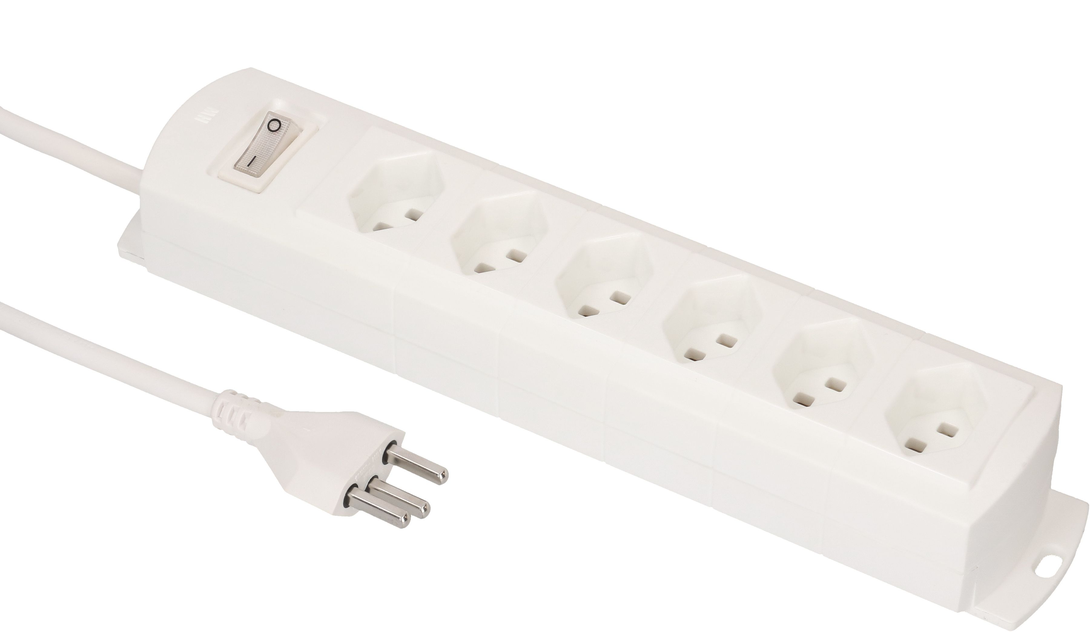 multiprise Prime Line 6x type 23 blanc interrupteur 5m