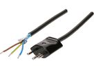 Câble secteur 3G1.0 3m noir blindé avec type 12 fiche
