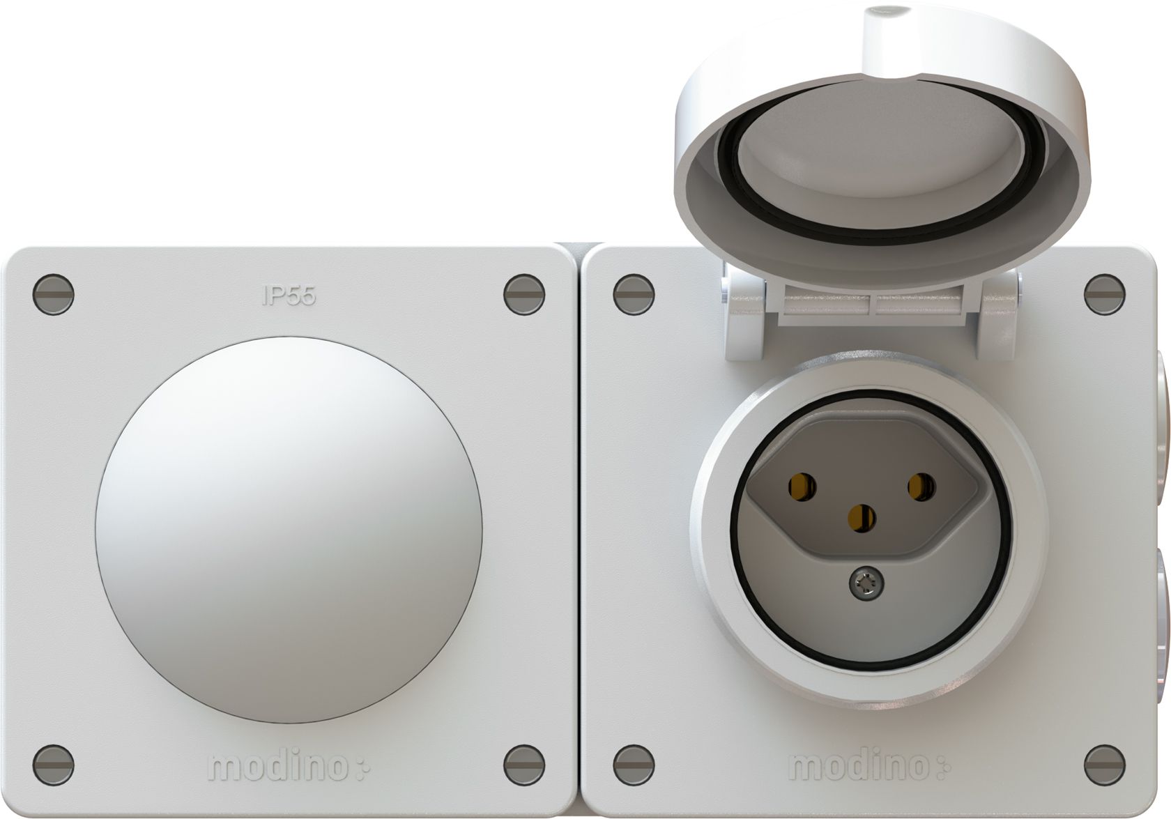 combinazione interruttore s3 / tipo 13 dim.2x1 AP exo IP55 bianco