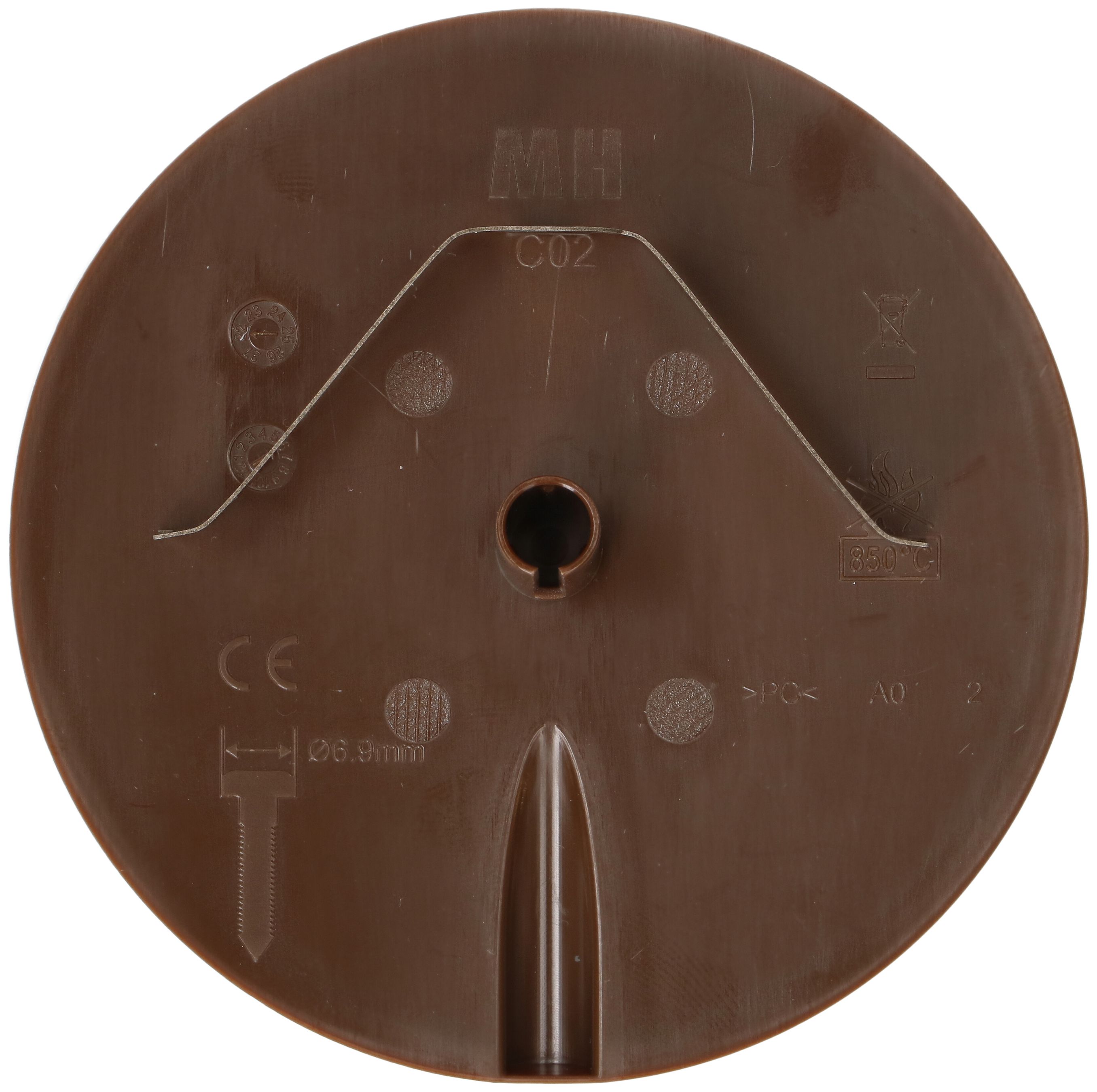 rosette de plafond rond plat é. ressort + en. de câble enfich. bn