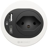 ATOM bloc multiprise blanc 1x type 13 1x USB-A 1x USB-C