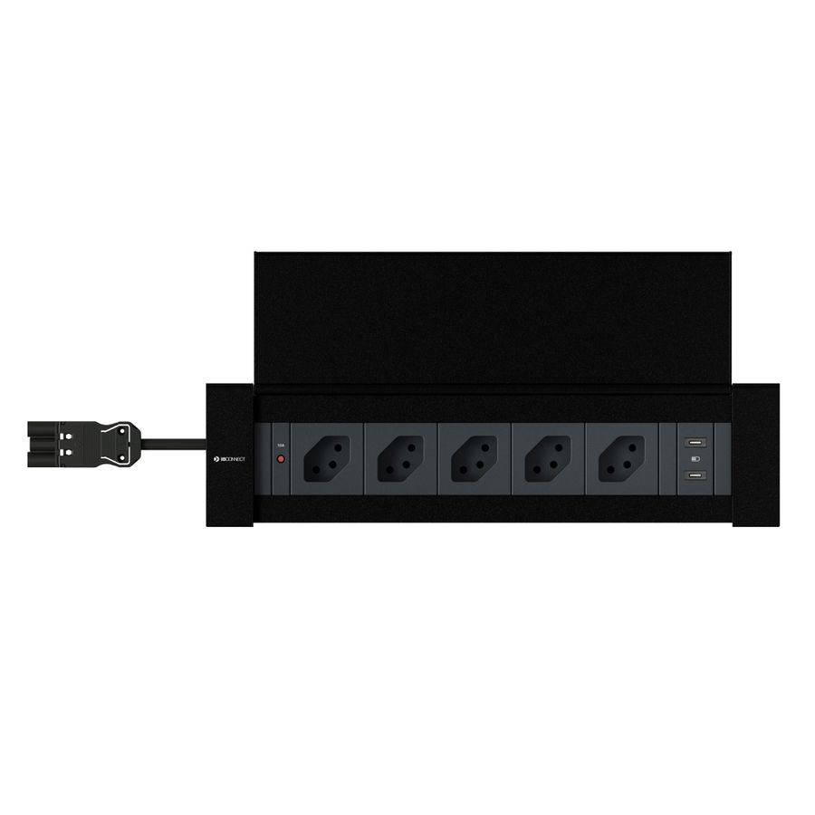 NEXO presa multipla nero 5x tipo 13 1x USB-C/C