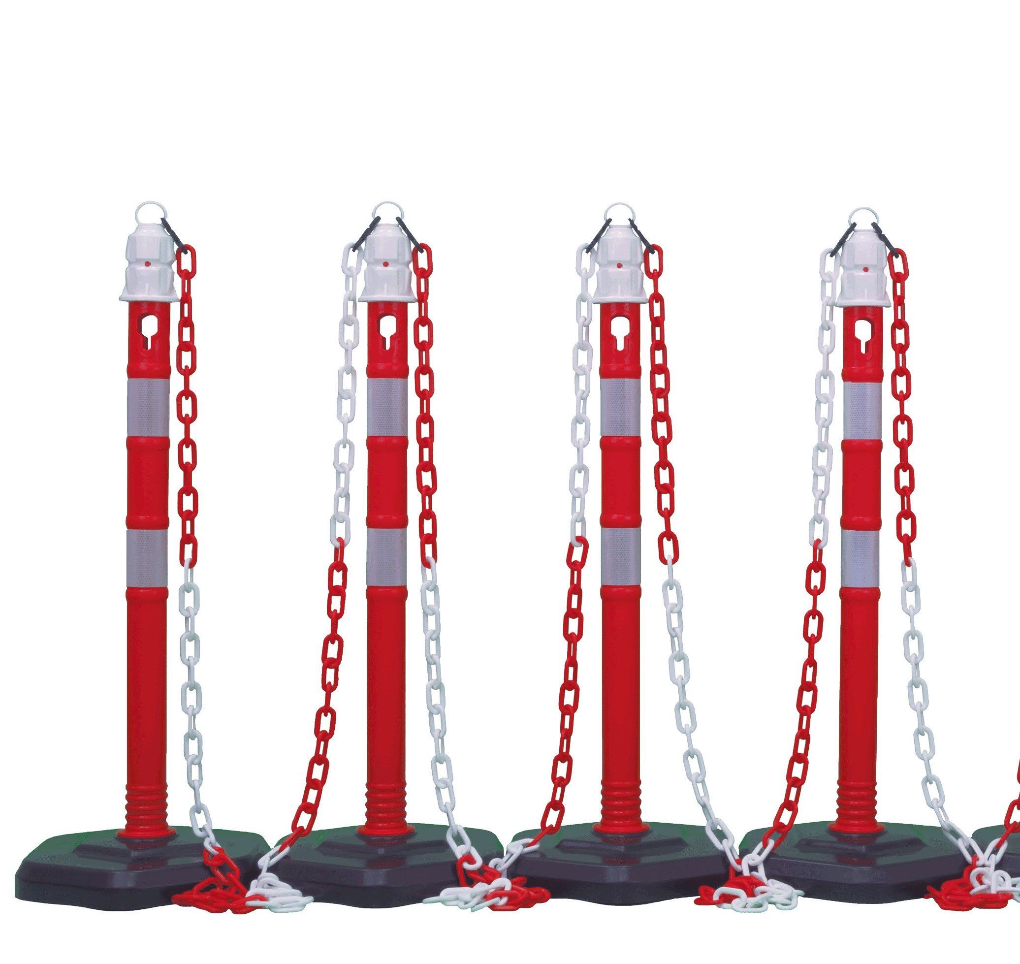 Supporto per catena in plastica 4 pali 4 catene da 3 m ciascuna