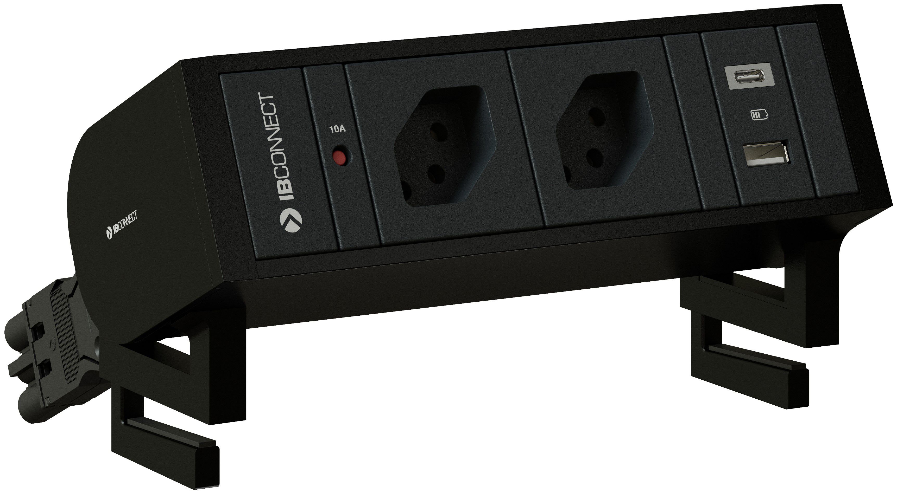 SUPRA bloc multiprise noir 2x type 13 1x USB-A/C