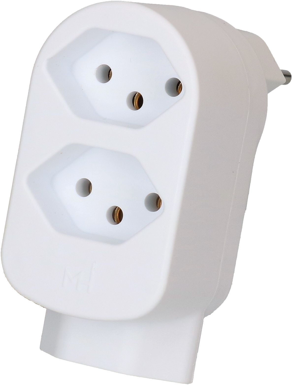 Abzweigstecker ADAPT 2+1x Typ 13 weiss drehbar Green+Fair