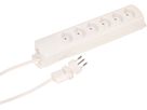 multiprise Prime Line 6x type 13 blanc aimant 3m clip-clap
