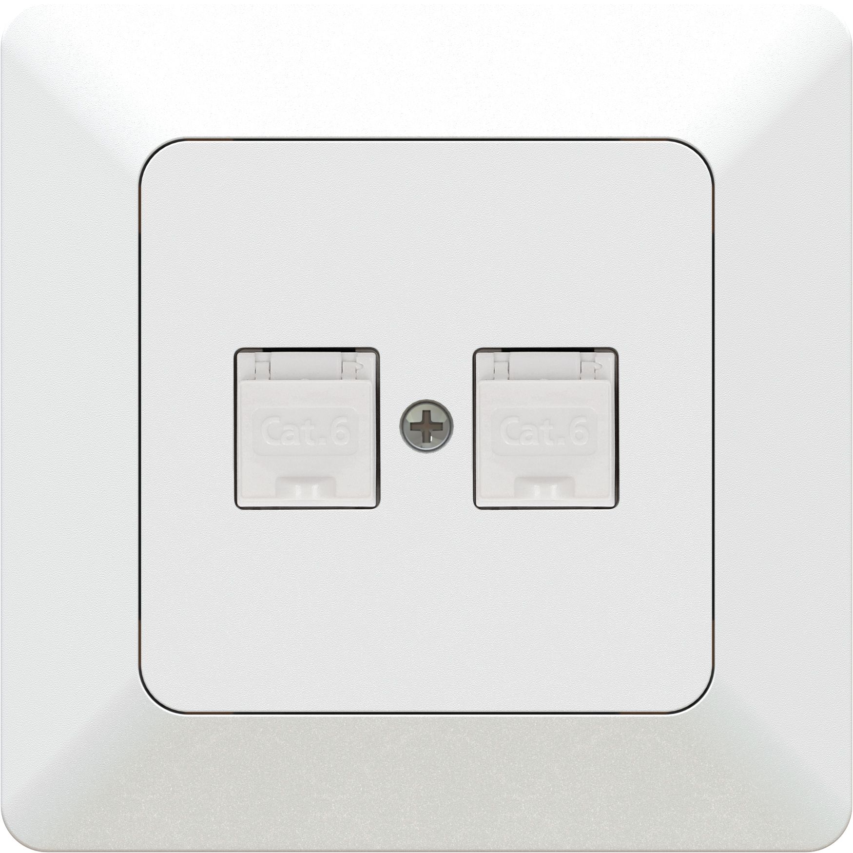 prise réseau 2x RJ45 cat.6 non blindé ENC priamos blanc