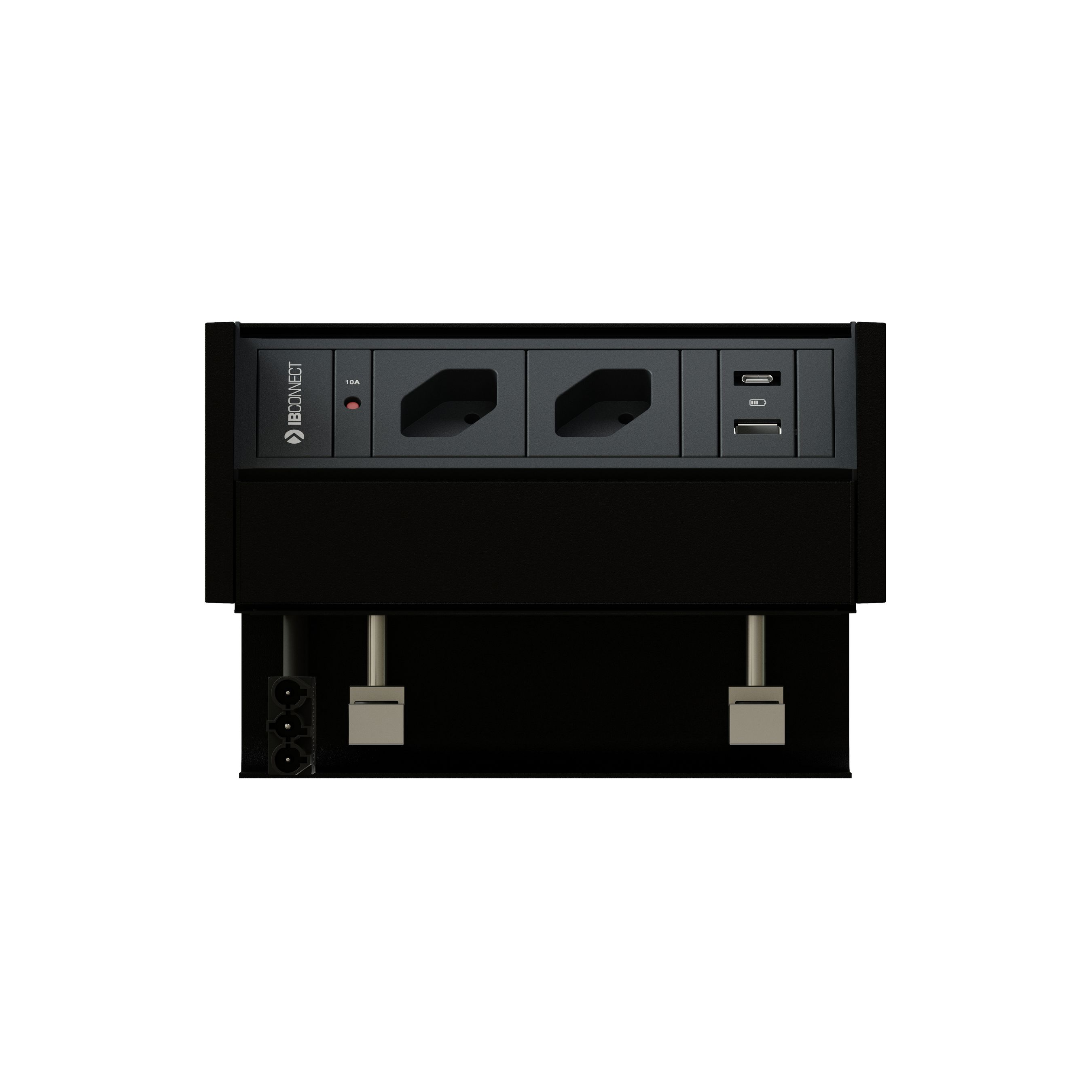 PRISMA bloc multiprise noir 2x type 13 1x USB-A/C