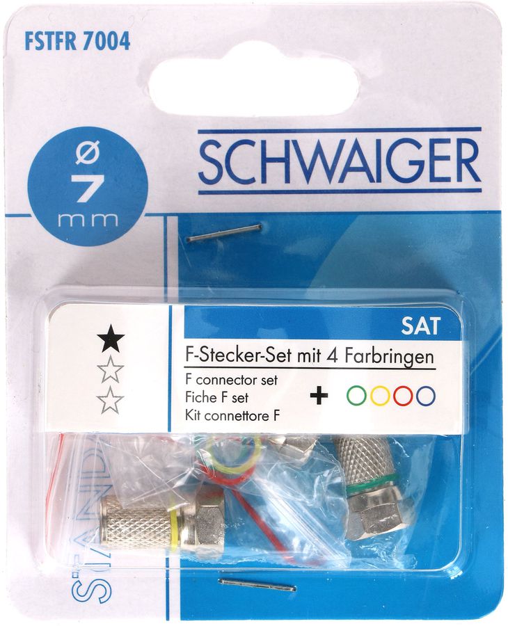 fiche F à visser D=7mm avec 8 anneaux de couleur 4 pièces