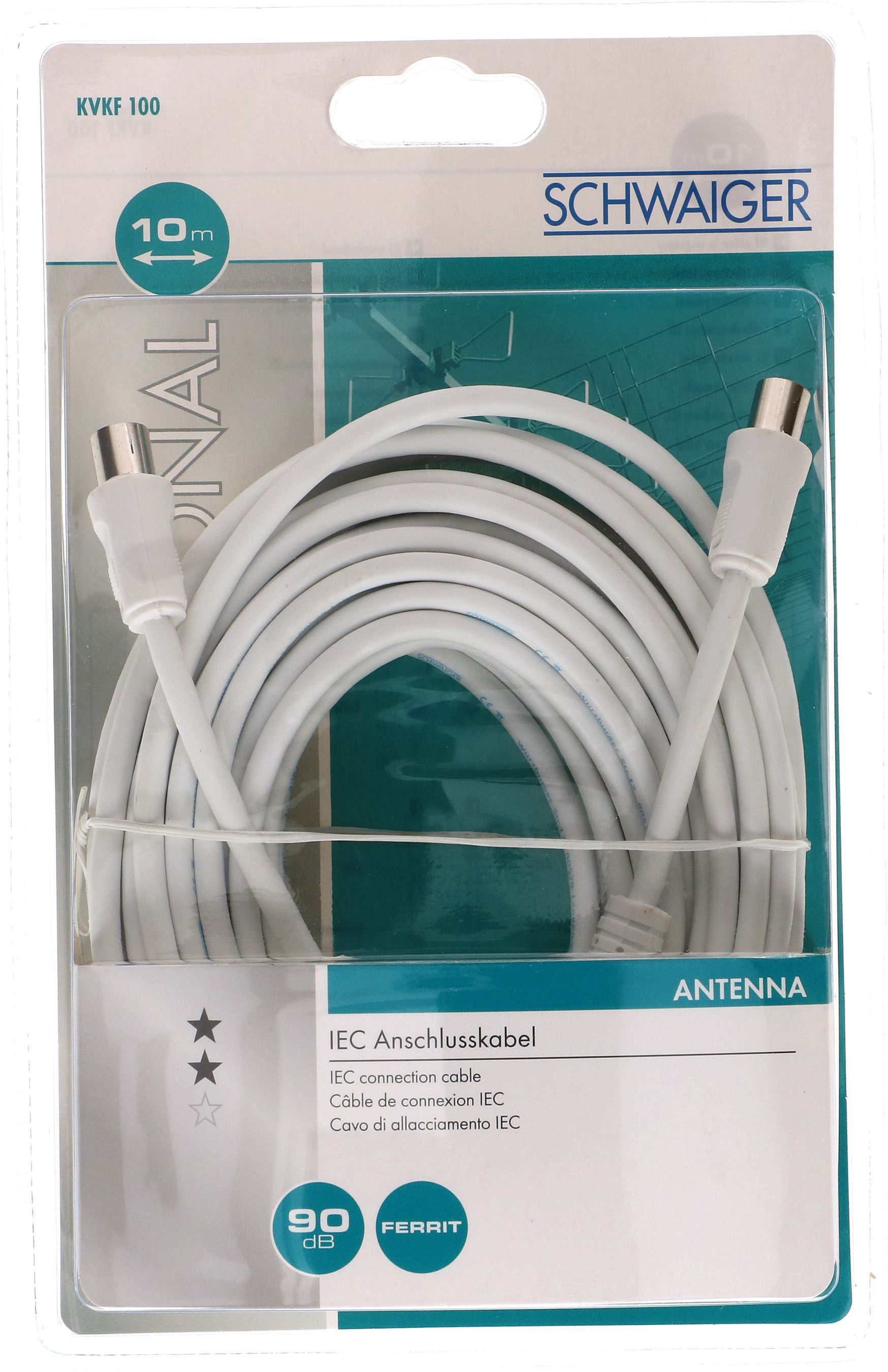 câble de raccordement 90dB 10m blanc noyau de ferrite