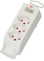 multi adaptateur Safety Line 4x type 13 3-pôles blanc +interrup.
