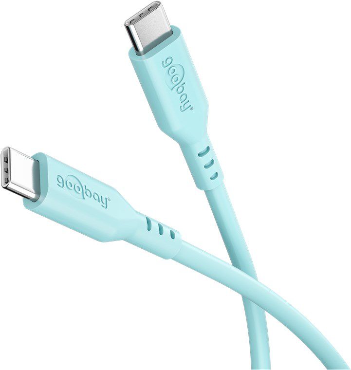 câble de recharge USB-C silicone 1.5m turquoise