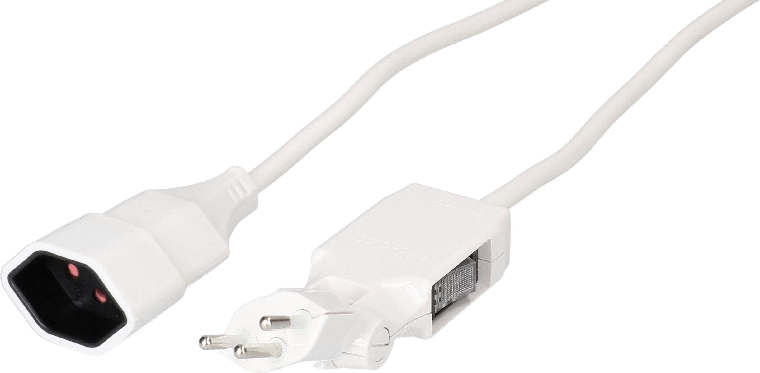 Rallonge TD H05VV-F3G1.0 5m blanc clip-clap OCP type 12 / type 13