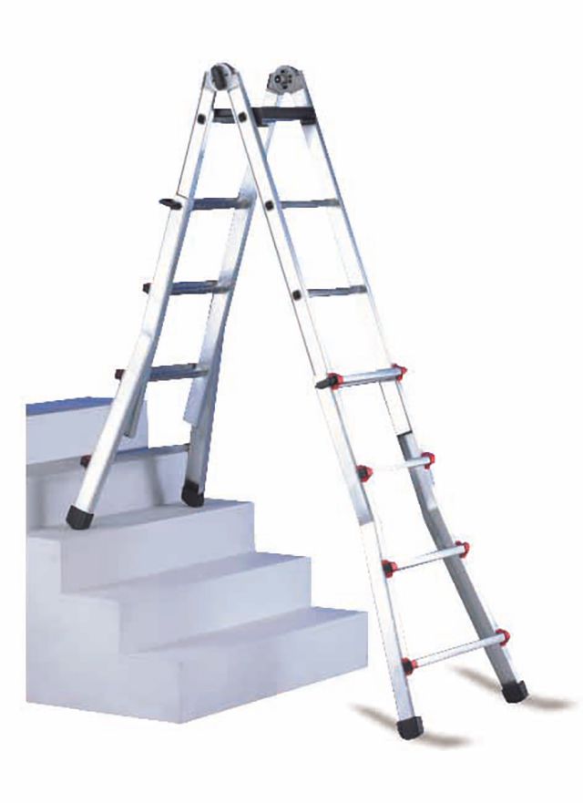 Scala telescopica in alluminio con 2x6 gradini