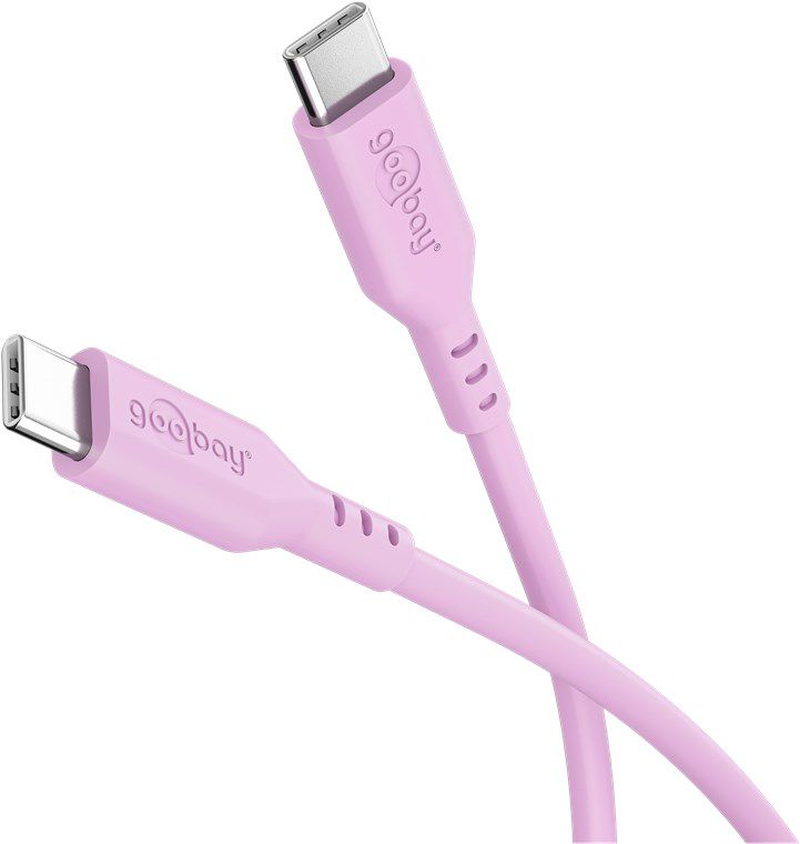 câble de recharge USB-C silicone 1.5m rose