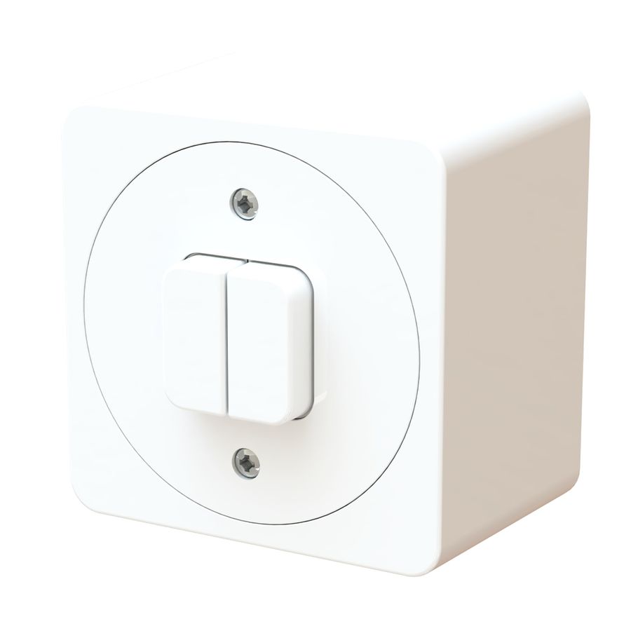 interrupteur à poussoir double schéma 3+3 AP maxONE blanc