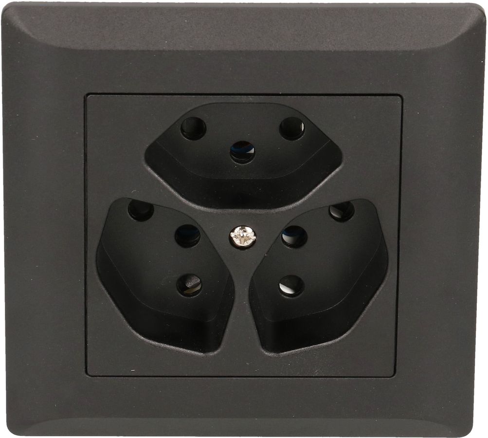 presa 3x tipo 13 dim.1x1 INC BS Kallysto nero