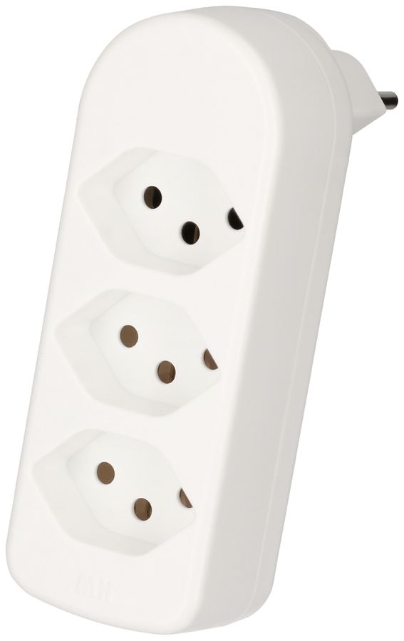 Abzweigstecker ADAPT 3x Typ 13 weiss drehbar Green+Fair